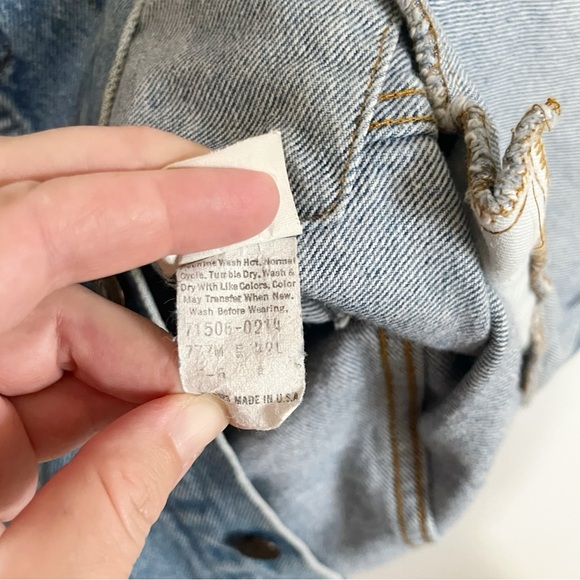 Levi’s Type III Trucker Vest blue denim vintage cut off 80’s button front - Picture 7 of 9